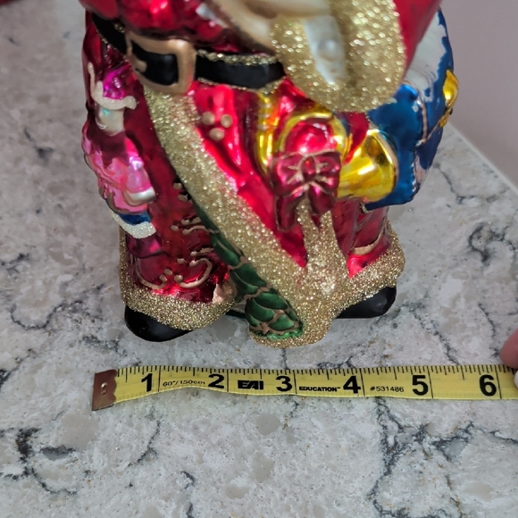 Festive Santa Claus Ornament with Gold Accents - Picture 12 of 15